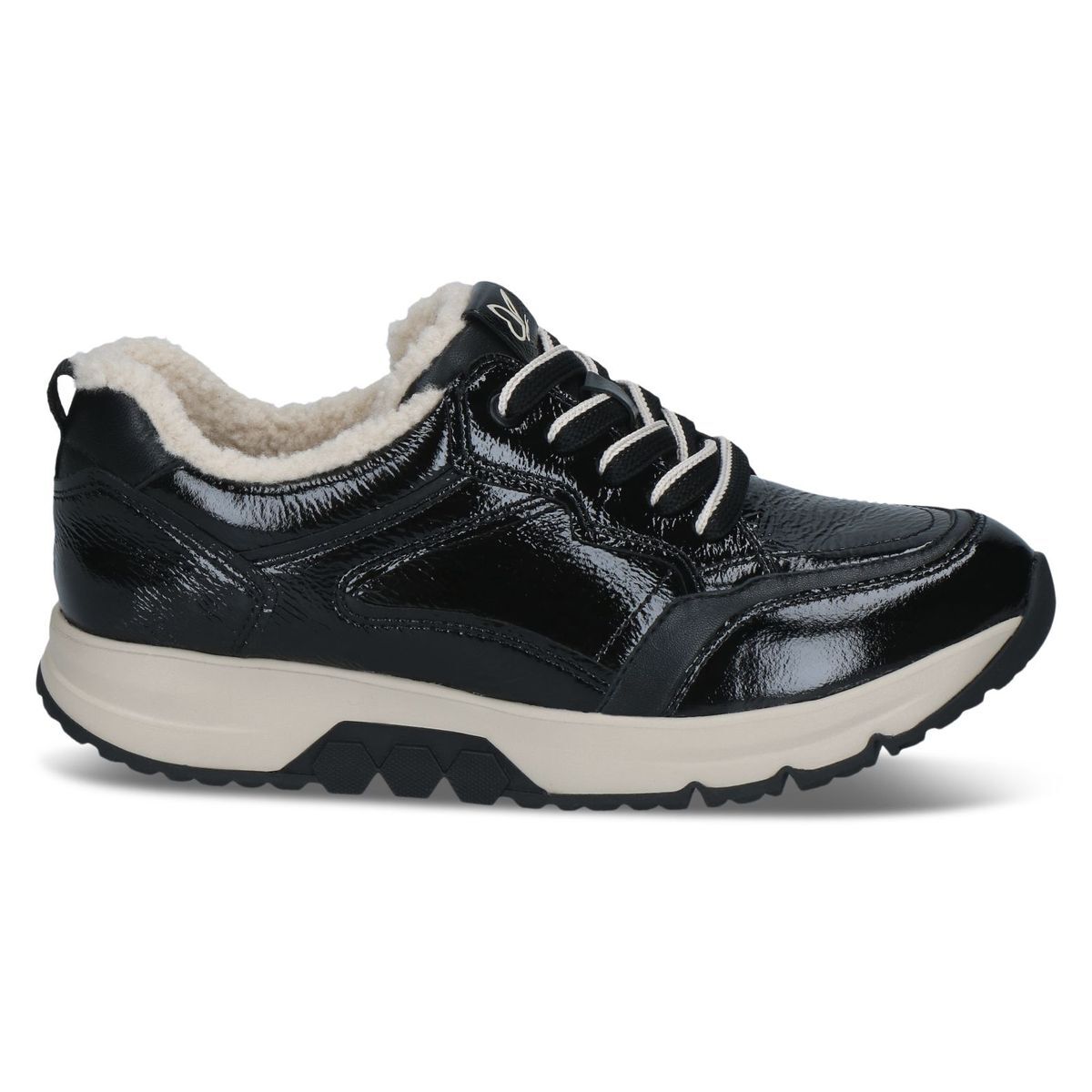 Basket en cuir noir mat, CAPRICE