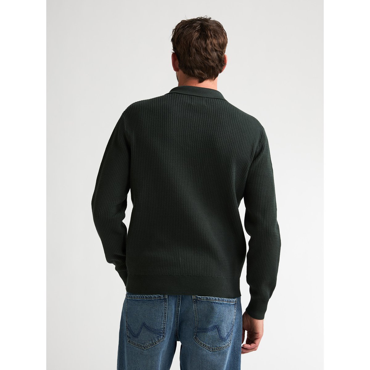 Pull Polo en maille à manches longues ironford vert deep green, PETROL INDUSTRIES