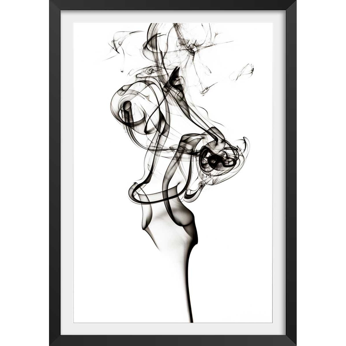 Poster smoke the dancer affiche + cadre en bois - noir, HEXOA