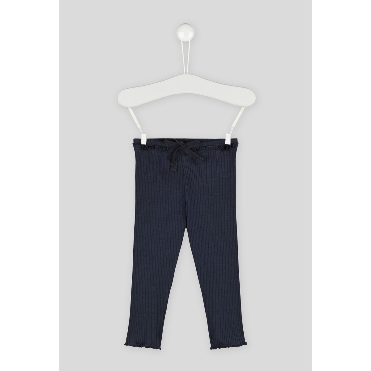 Legging côtelé uni en coton BIO GOTS marine, BOUT'CHOU