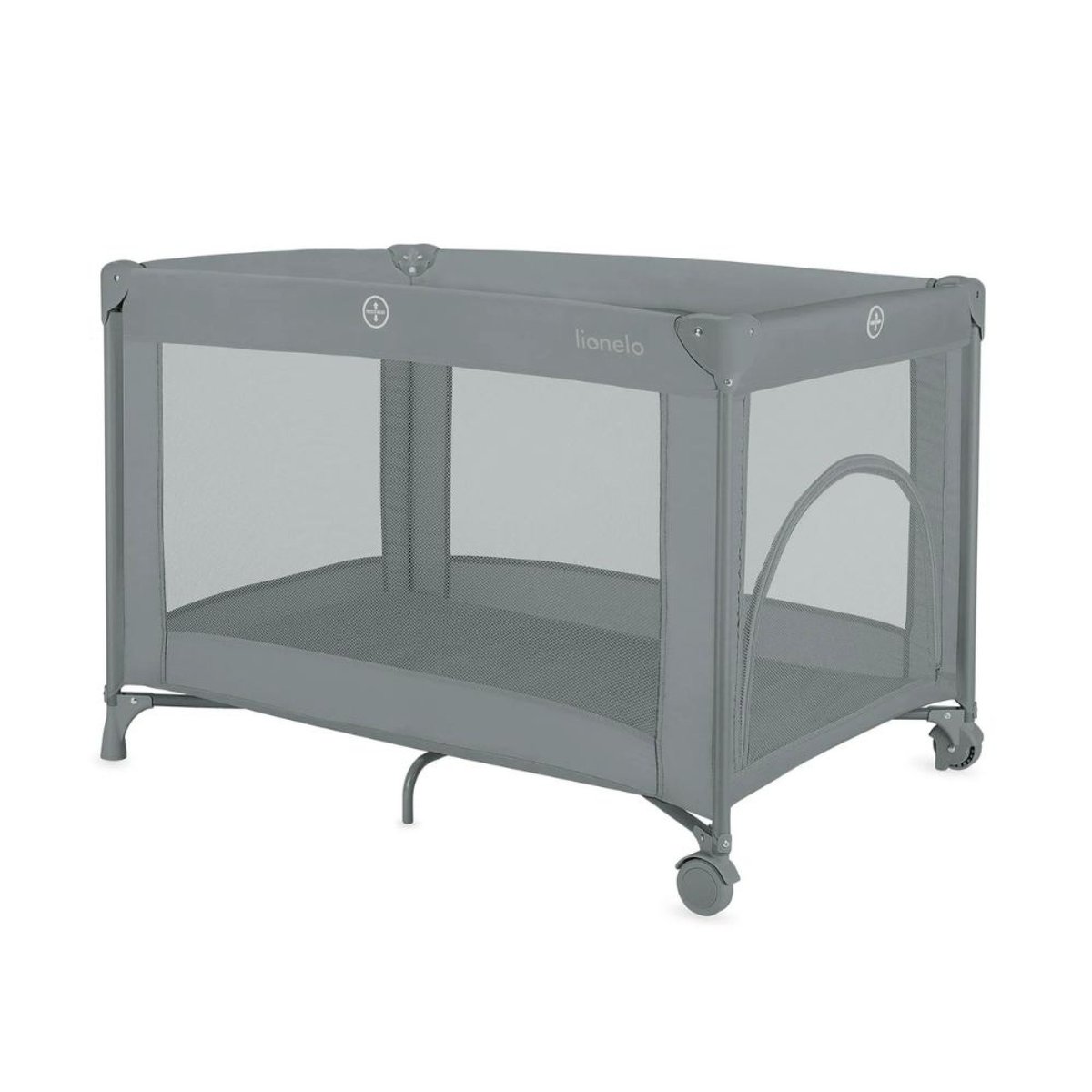 Lit parapluie bébé Amelie compact avec matelas Grey Concrete gris grey concrete, LIONELO