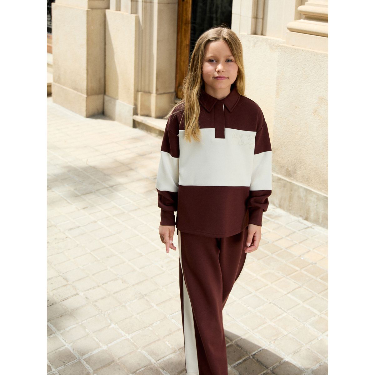 Haut style rugby et pantalon de jogging marron chocolat, NEXT