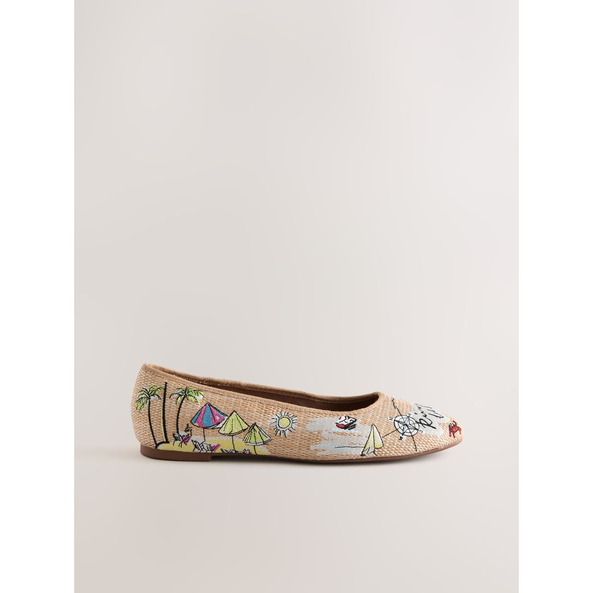 Ballerines en raphia brodées forever comfort® multi-couleurs, NEXT