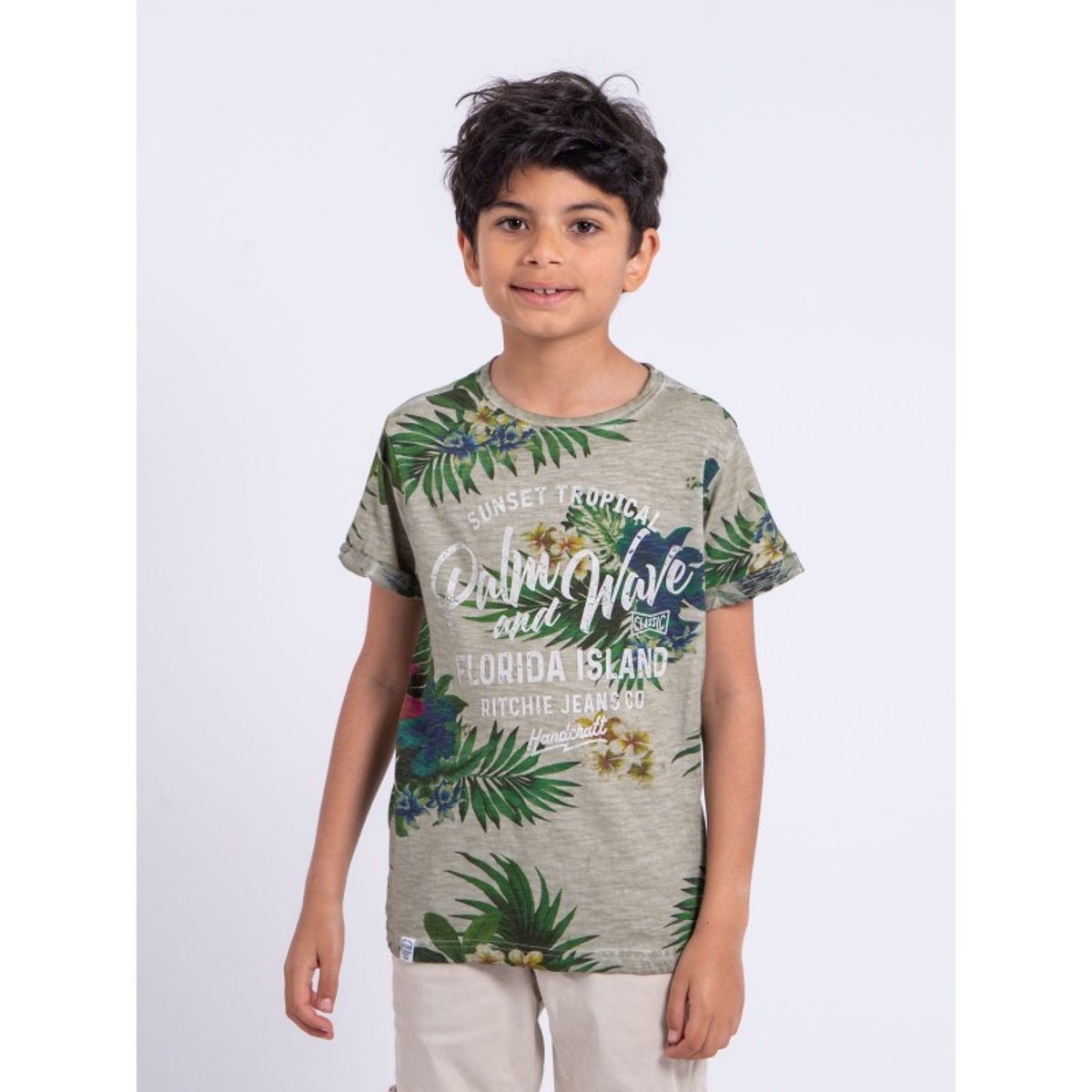 T-shirt Manches Courtes Col Rond Pur Coton Nabane-j beige, RITCHIE