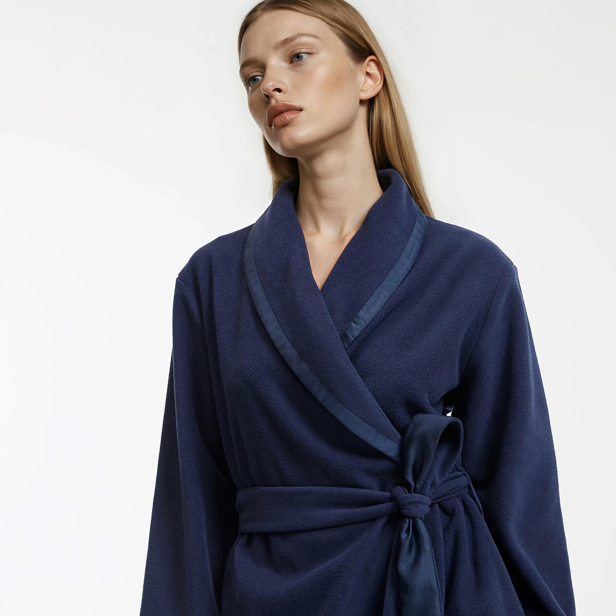 Robe de chambre en maille polaire marine, ANNE WEYBURN