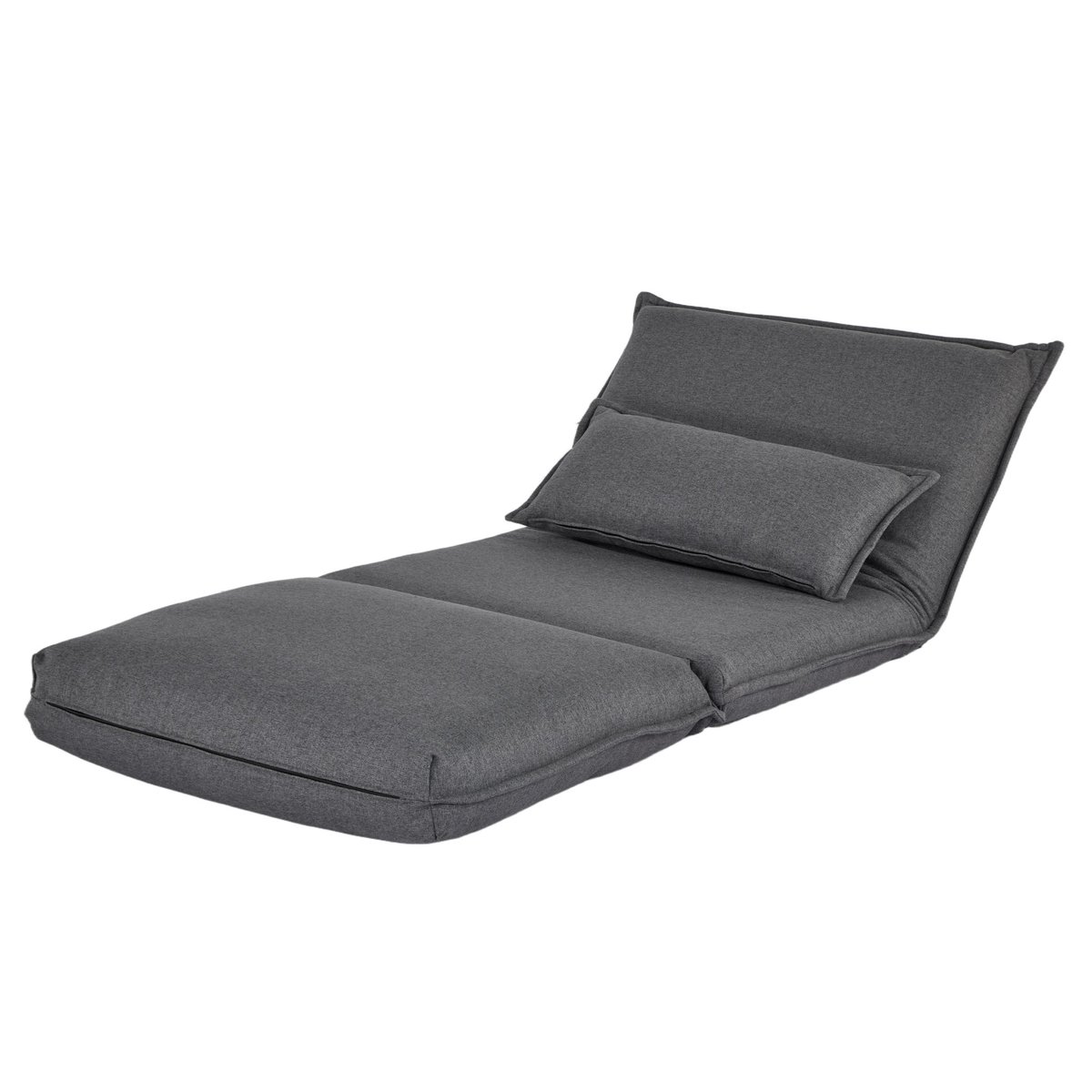 Chauffeuse 1 place convertible en mousse recyclée gris, TERRE DE NUIT