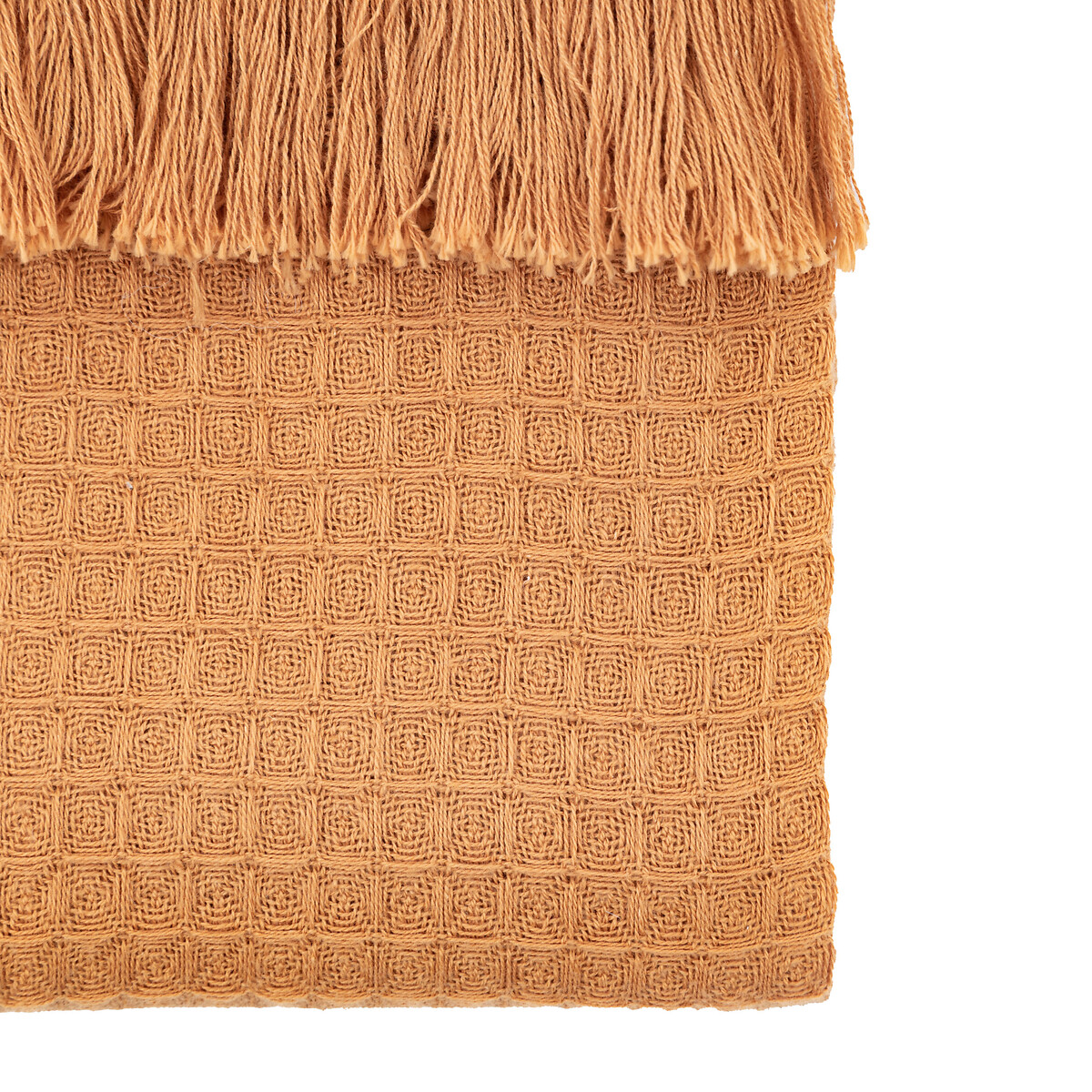 Sylvie Stitched Border Waffle Throw apricot, SO'HOME