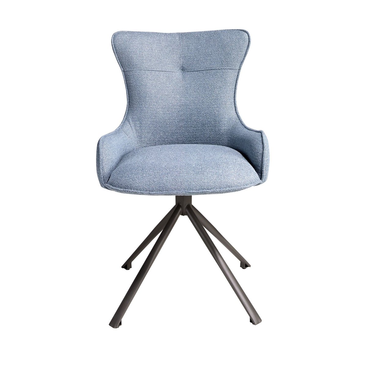 Chaise pivotante en tissu bleu | gris foncé, ANGEL CERDA