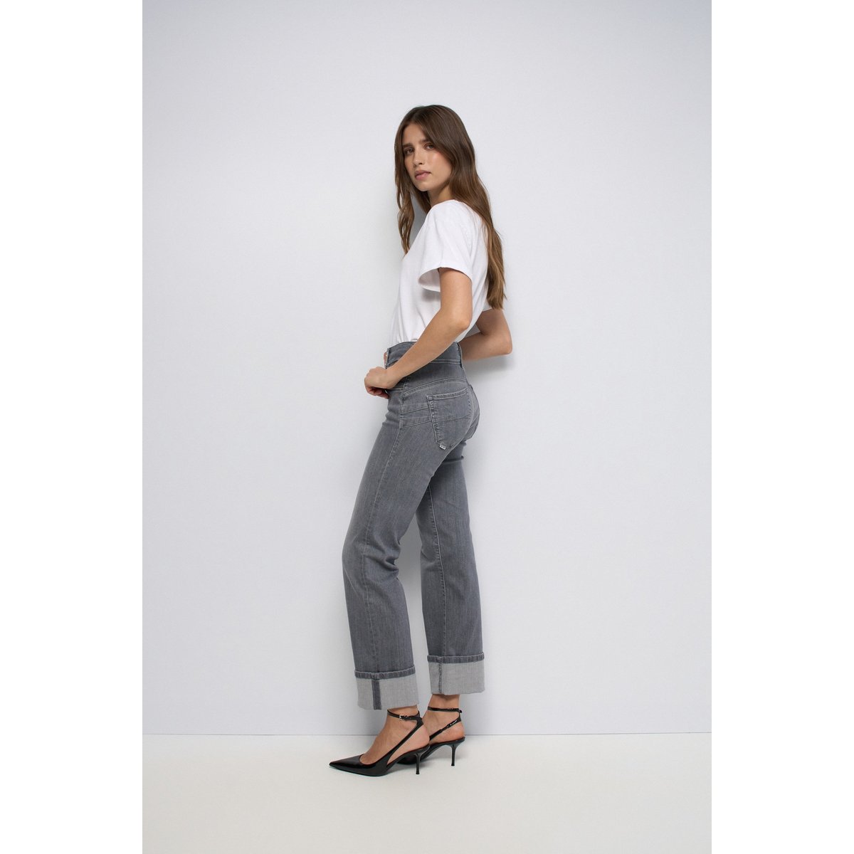 JEAN SECRET PUSH IN STRAIGHT gris, SALSA JEANS