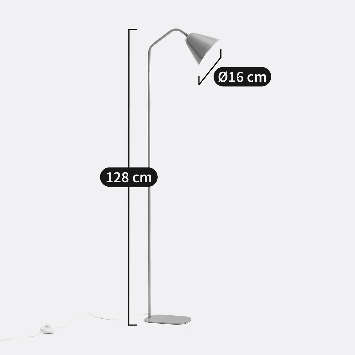 Lampadaire en métal fer, Copita noir mat, LA REDOUTE INTERIEURS