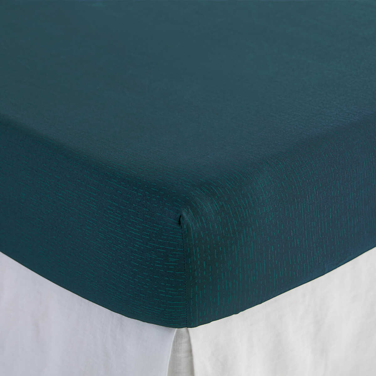 Izumi Cotton Percale Fitted Sheet blue print, LA REDOUTE INTERIEURS