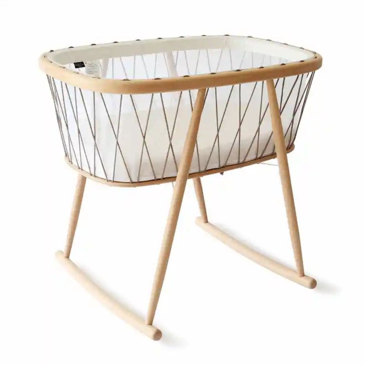 Pack berceau Kumi et matelas + alèse et drap housse blanc couleur unique, CHARLIE CRANE