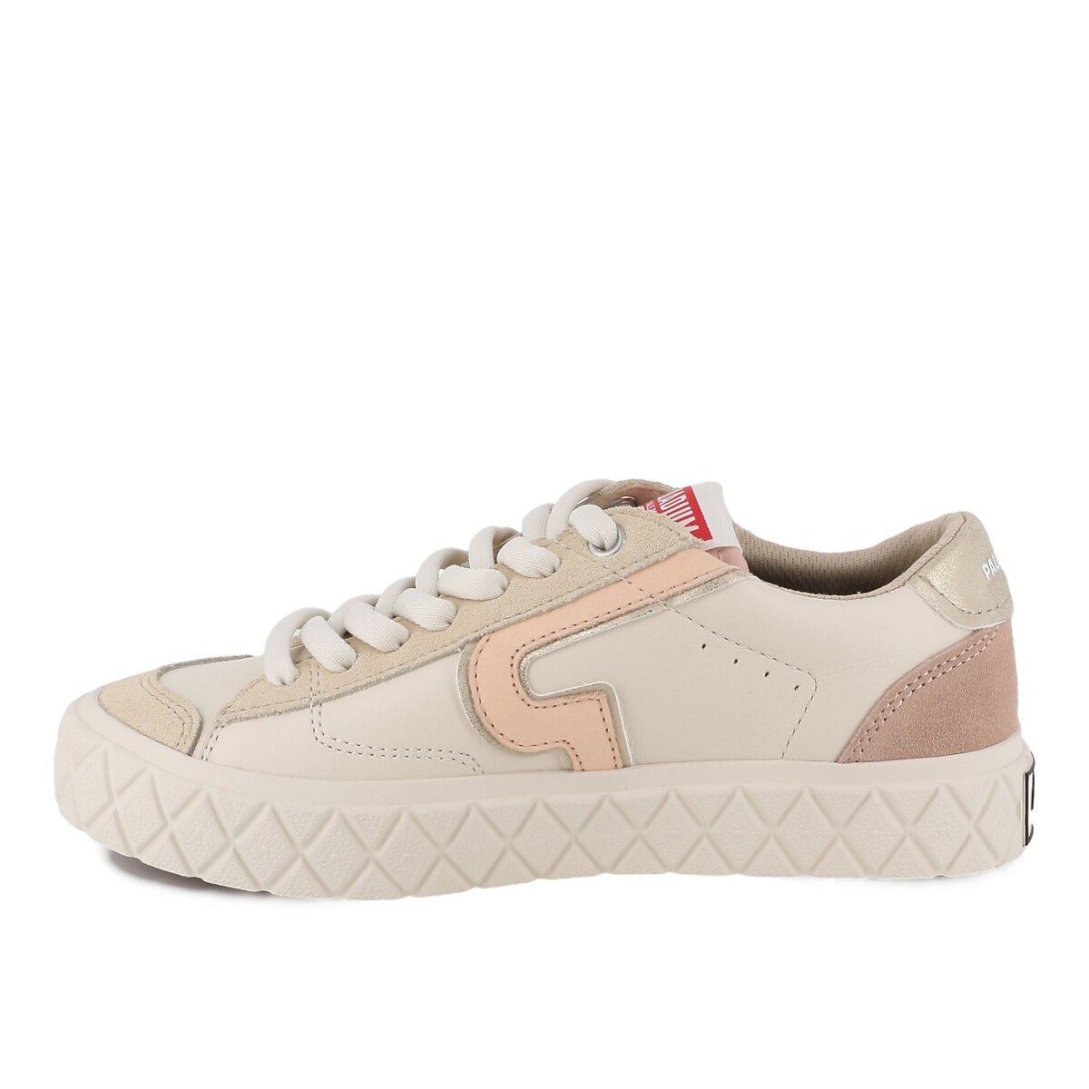 Palla Ace Lo Mix Leren lage sneakers beige , PALLADIUM