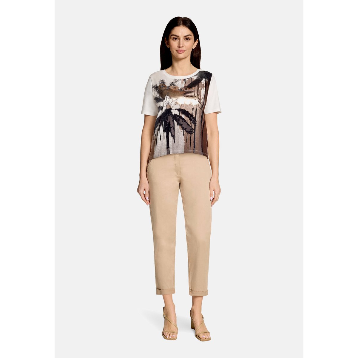 T-shirt basique à impression patch cream/black, BETTY BARCLAY