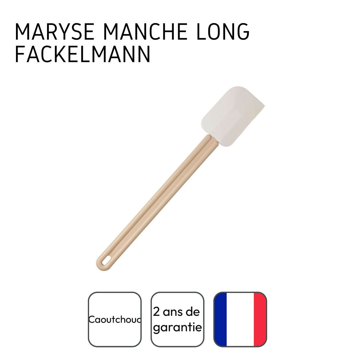 Ensemble de 2 Maryses de pâtisserie et manche en résine blanc|beige, FACKELMANN