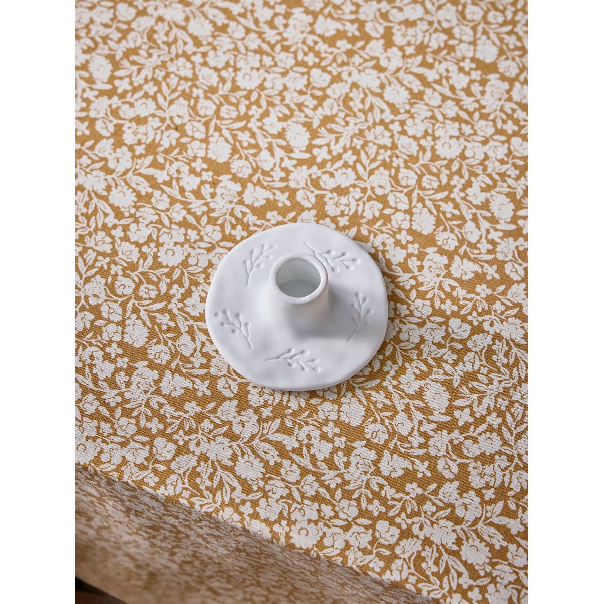 Bougeoir feuillage en céramique blanc pur, CYRILLUS