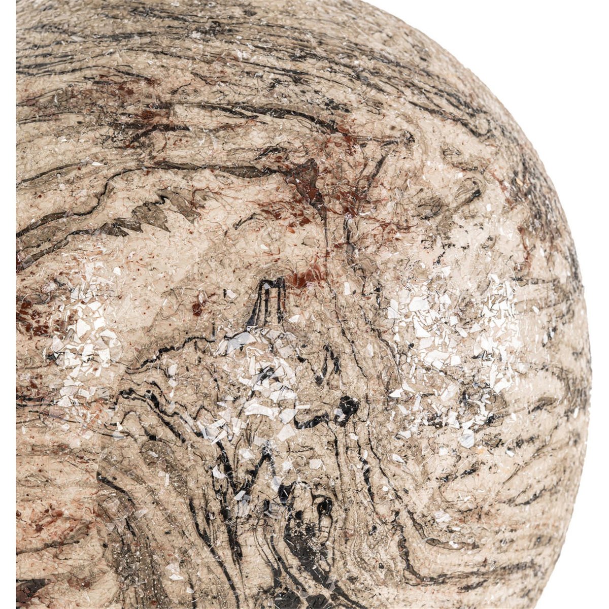 Vase sculptural en métal beige marbré, RECOLLECTION