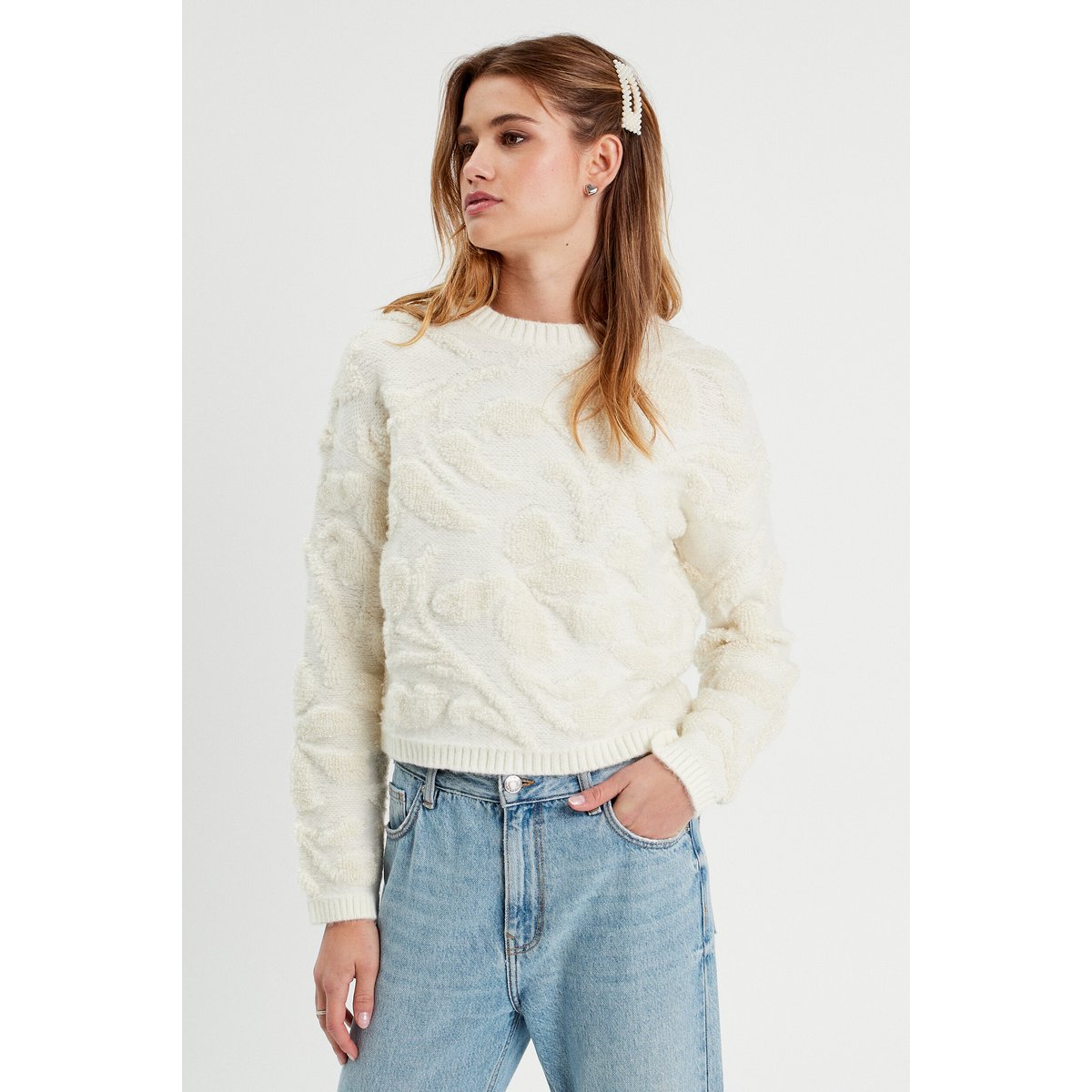 Pull manches longues ecru, CACHE CACHE