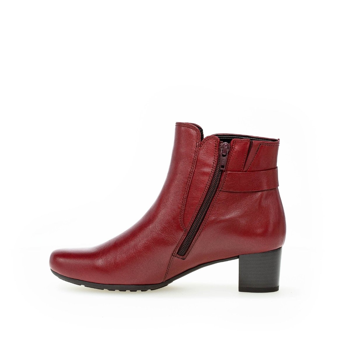 Bottines en cuir à talon décroché block rouge, GABOR