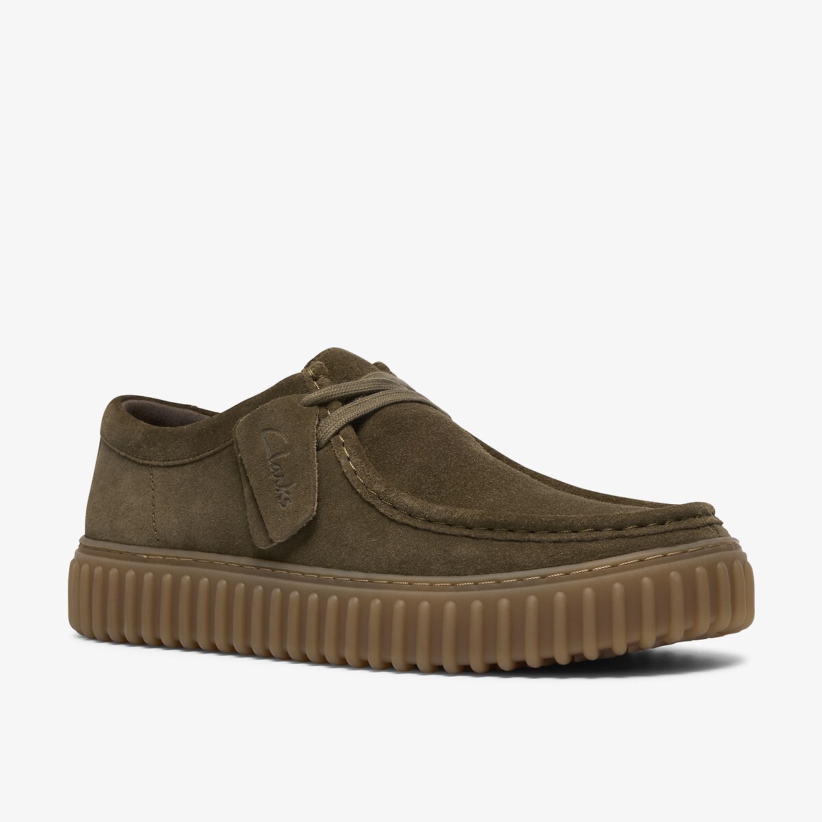 Chaussures en cuir suède, TORHILL LO olive, CLARKS