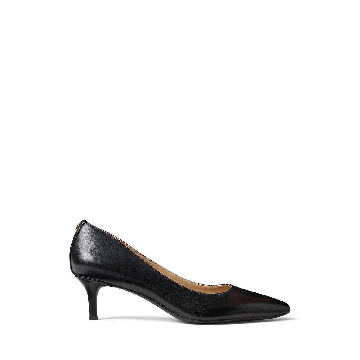 Escarpins kitten-heel en cuir Adrienne noir, LAUREN RALPH LAUREN