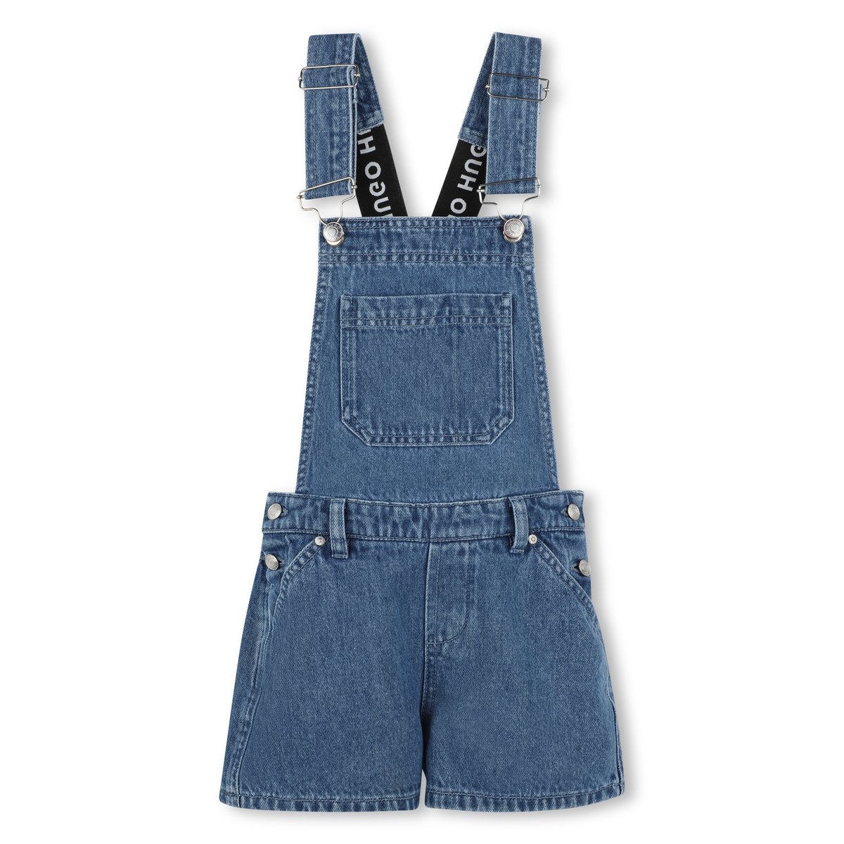 Salopette short en jean denim blue, HUGO KIDSWEAR