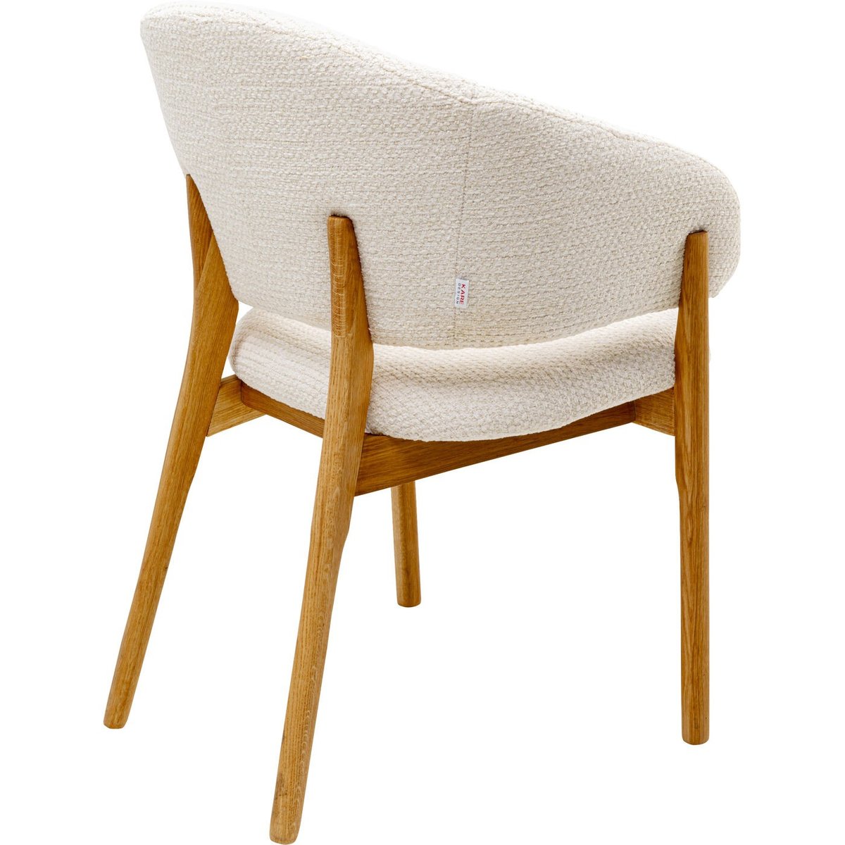 Chaise avec accoudoirs en polyester tressé et chêne, AUGUST beige, KARE DESIGN
