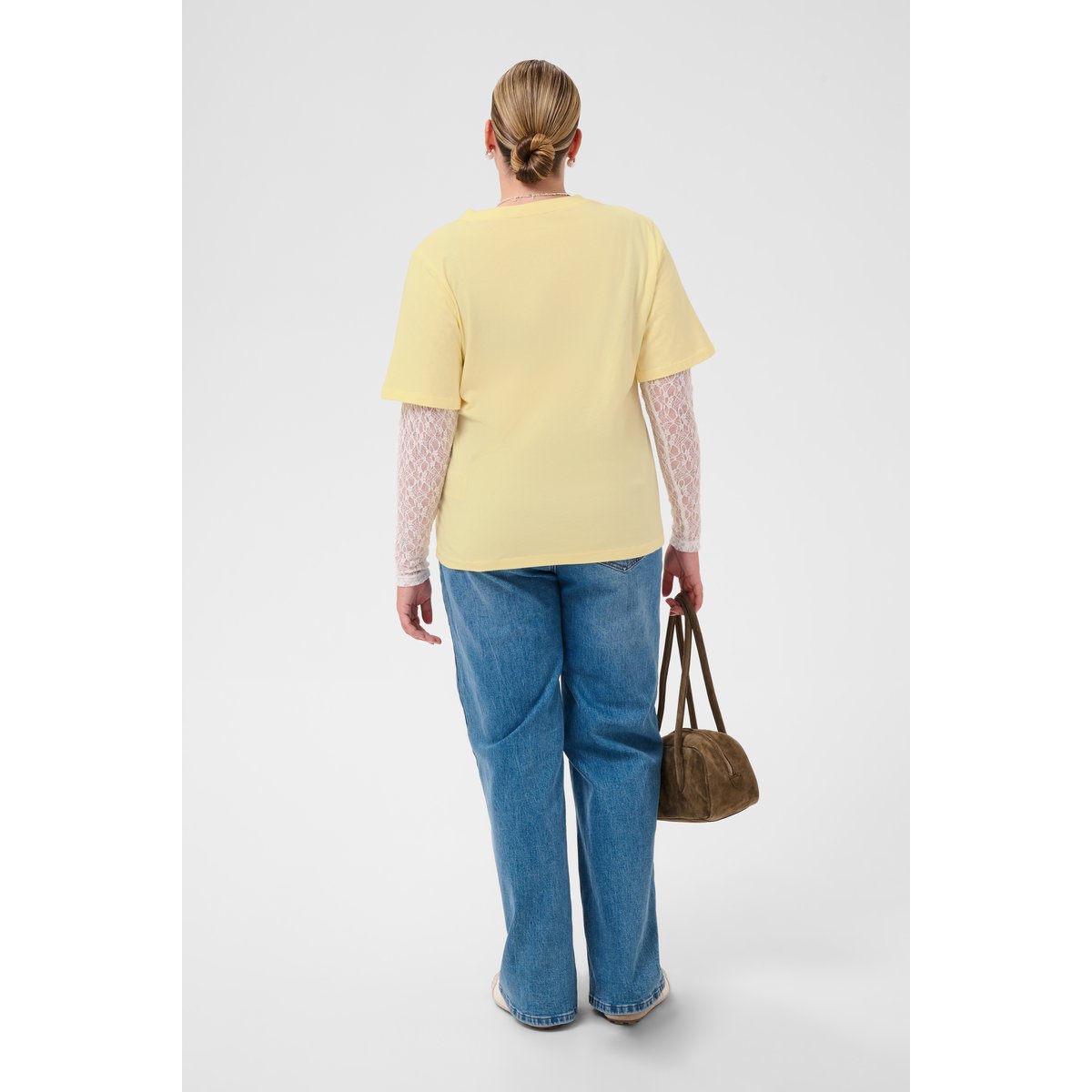 T-shirt à manches longues jaune pastel yellow, KAFFE CURVE