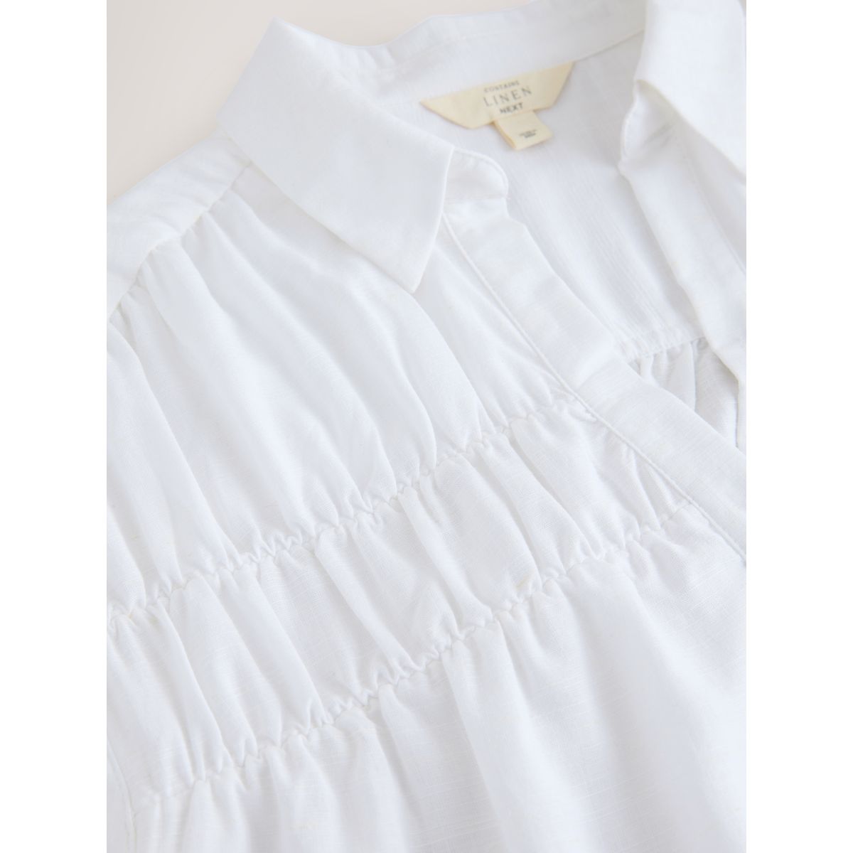 Chemise manches courtes contenant du lin blanc, NEXT