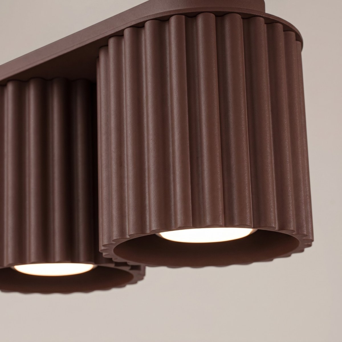 Plafonnier Aluminium Marron GU10 2 AURA marron, EDEN