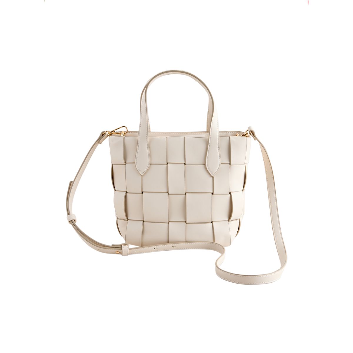 Sac à main en cuir tissé os, NEXT