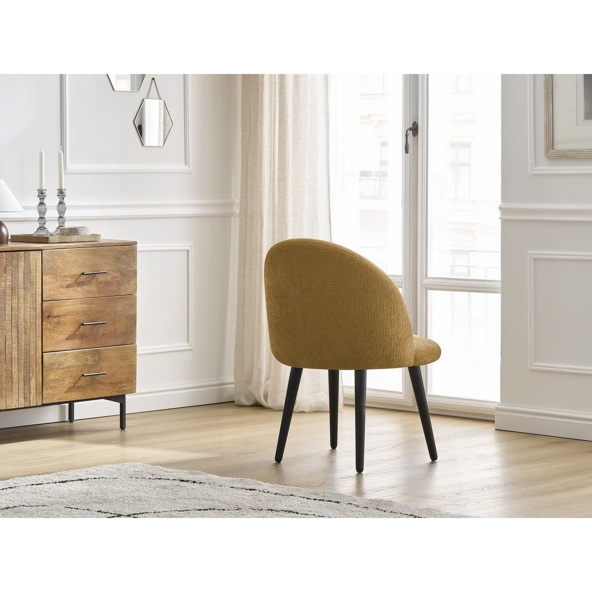 Lot de 4 chaises tissu texturé, LALIE multicolore 2, BOBOCHIC