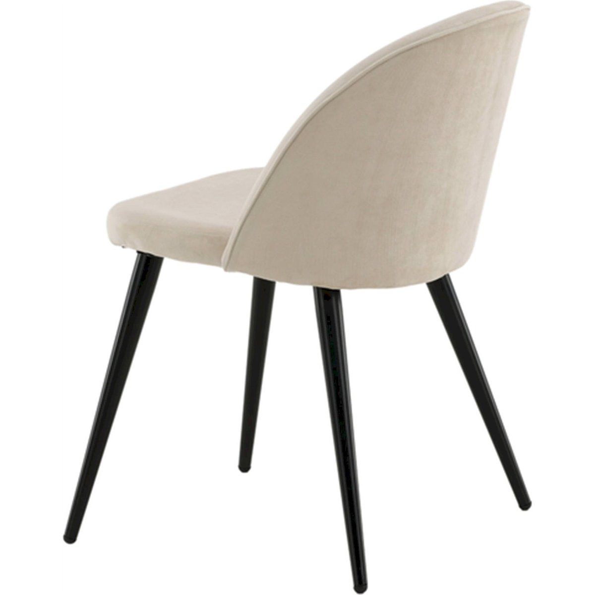 Chaise tapissée dossier arrondi DILLIZE noir velours, RECOLLECTION