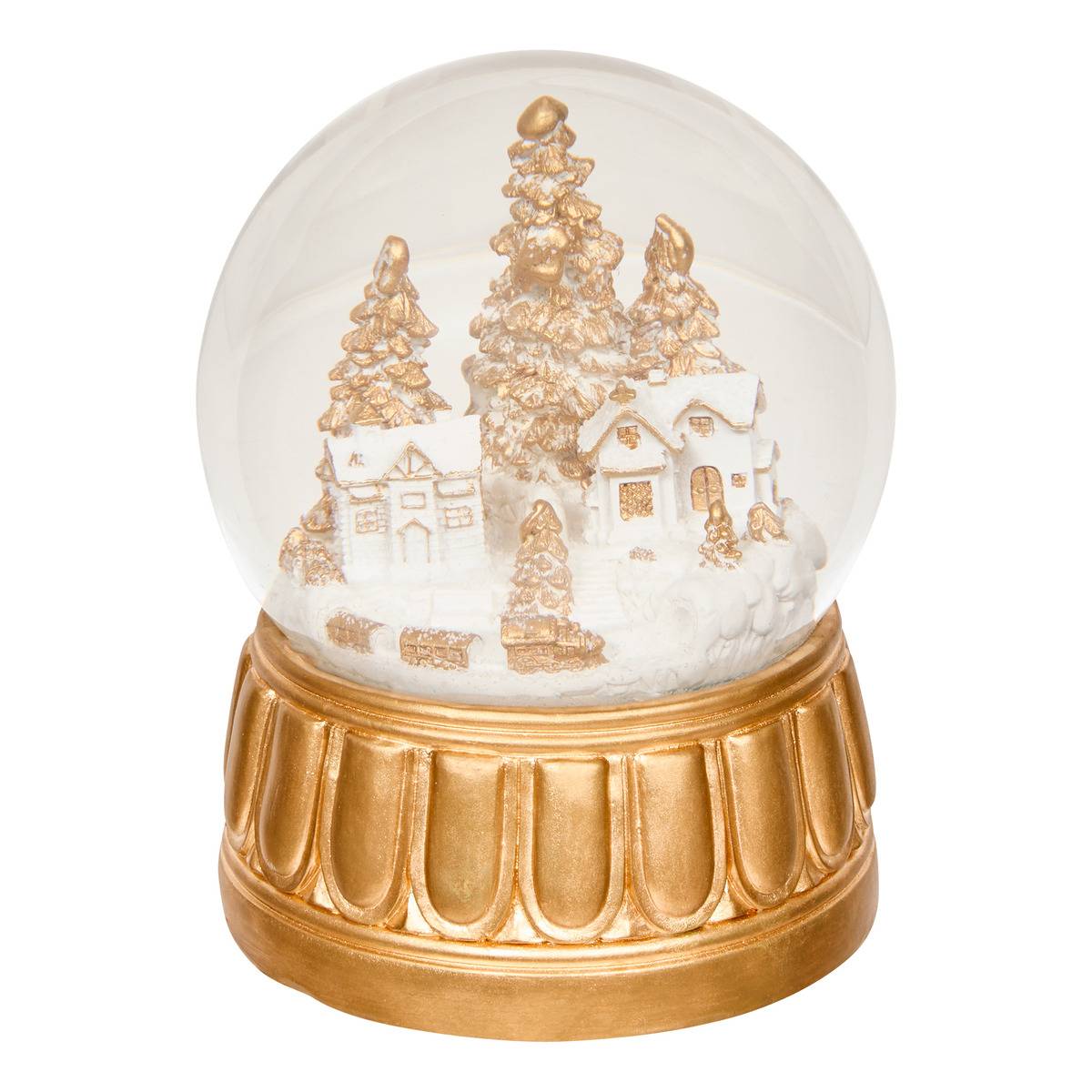 Boule à neige ville or lumineuse D. 150 mm dore, FEERIC LIGHTS & CHRISTMAS