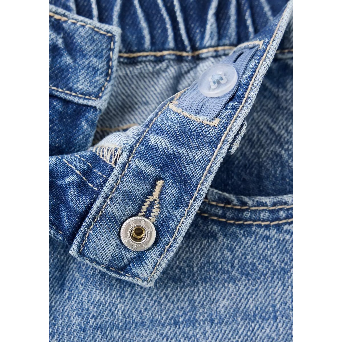 Jean style jupe-culotte détail strass bleu moyen, MANGO BABY