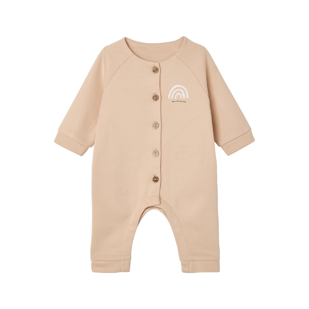 Combinaison manches longues beige, VERTBAUDET