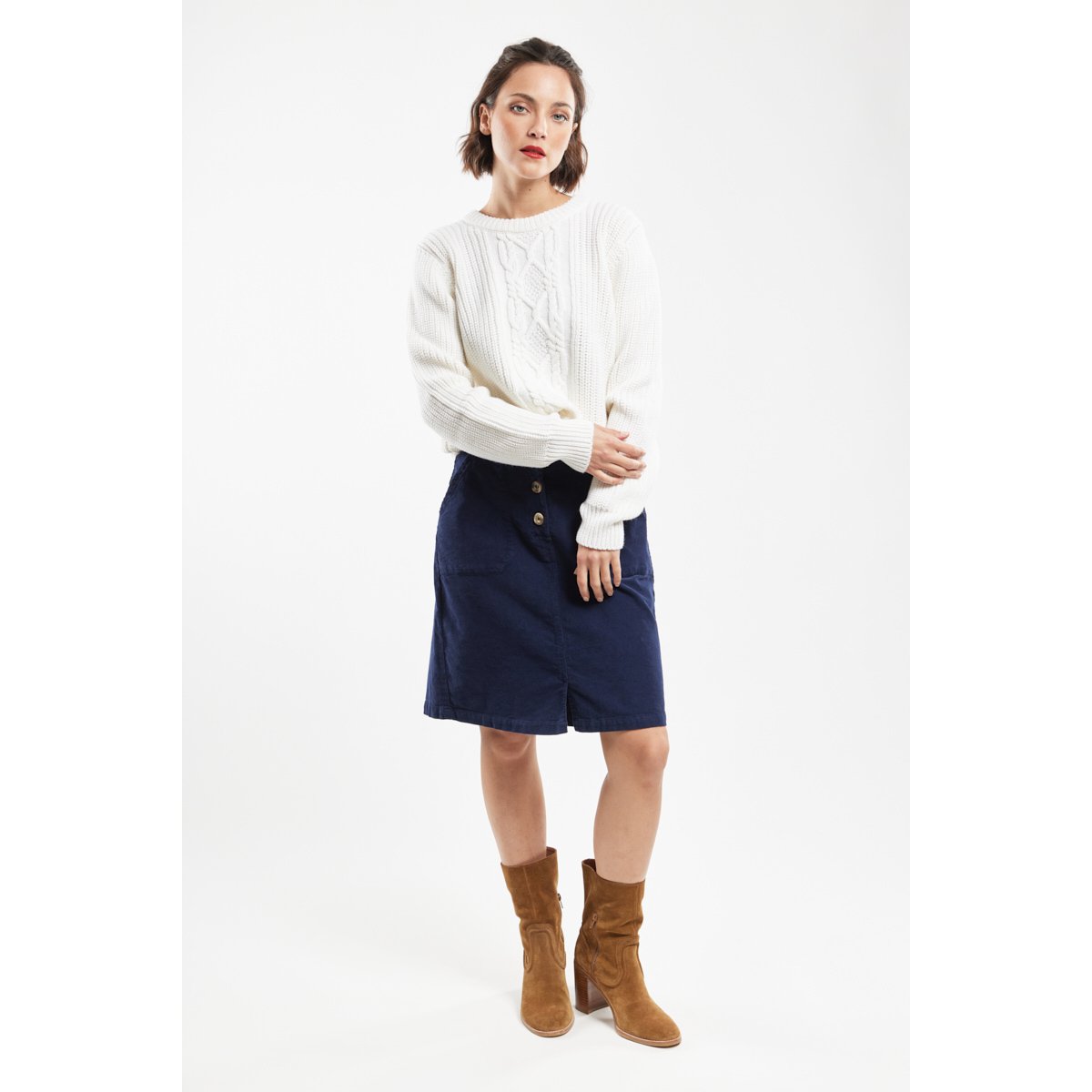Pull torsadé Jill en laine nature, TERRE & MER
