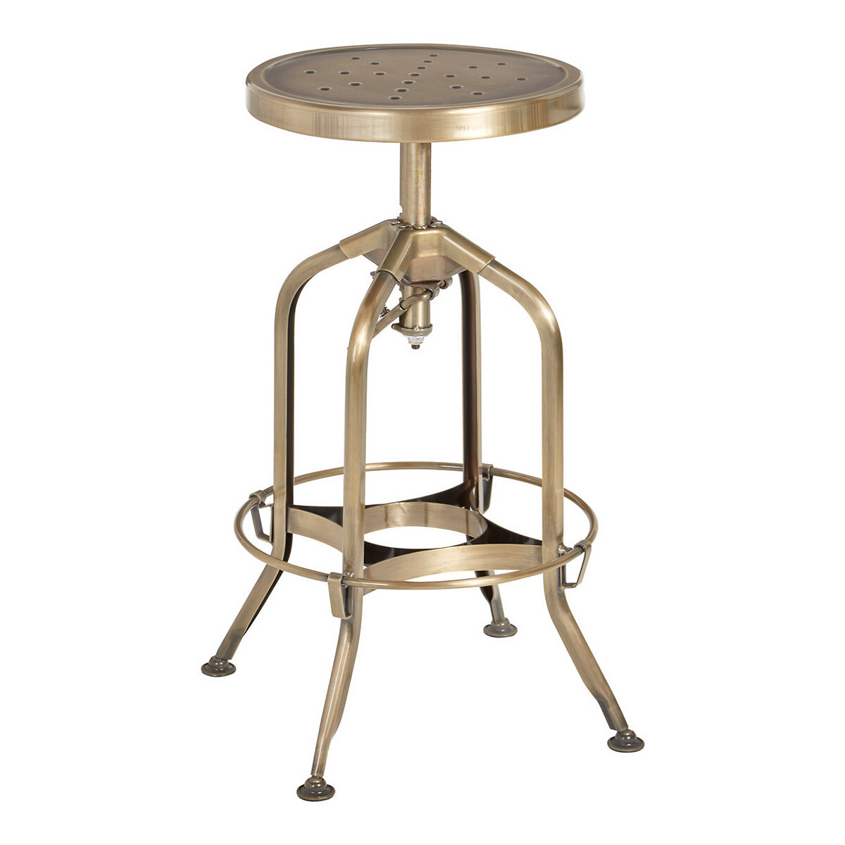 Steel Adjustable Bar Stool aged brass, SO'HOME