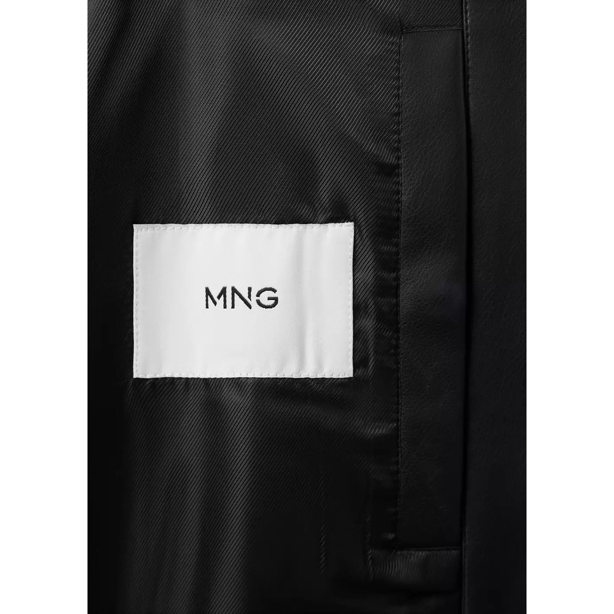 Blouson bomber simili-cuir noir, MANGO MAN
