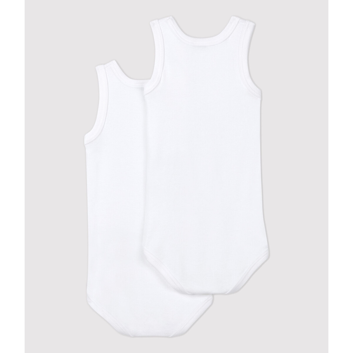 Lot de 2 bodies sans manches blanc, PETIT BATEAU