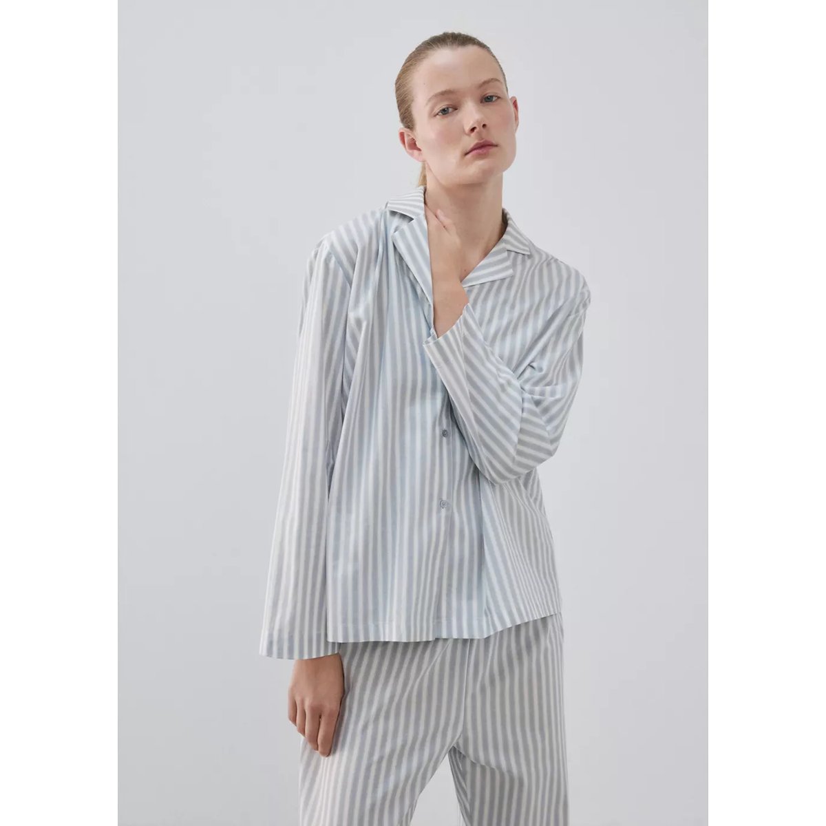 Chemise coton rayures bleu, MANGO