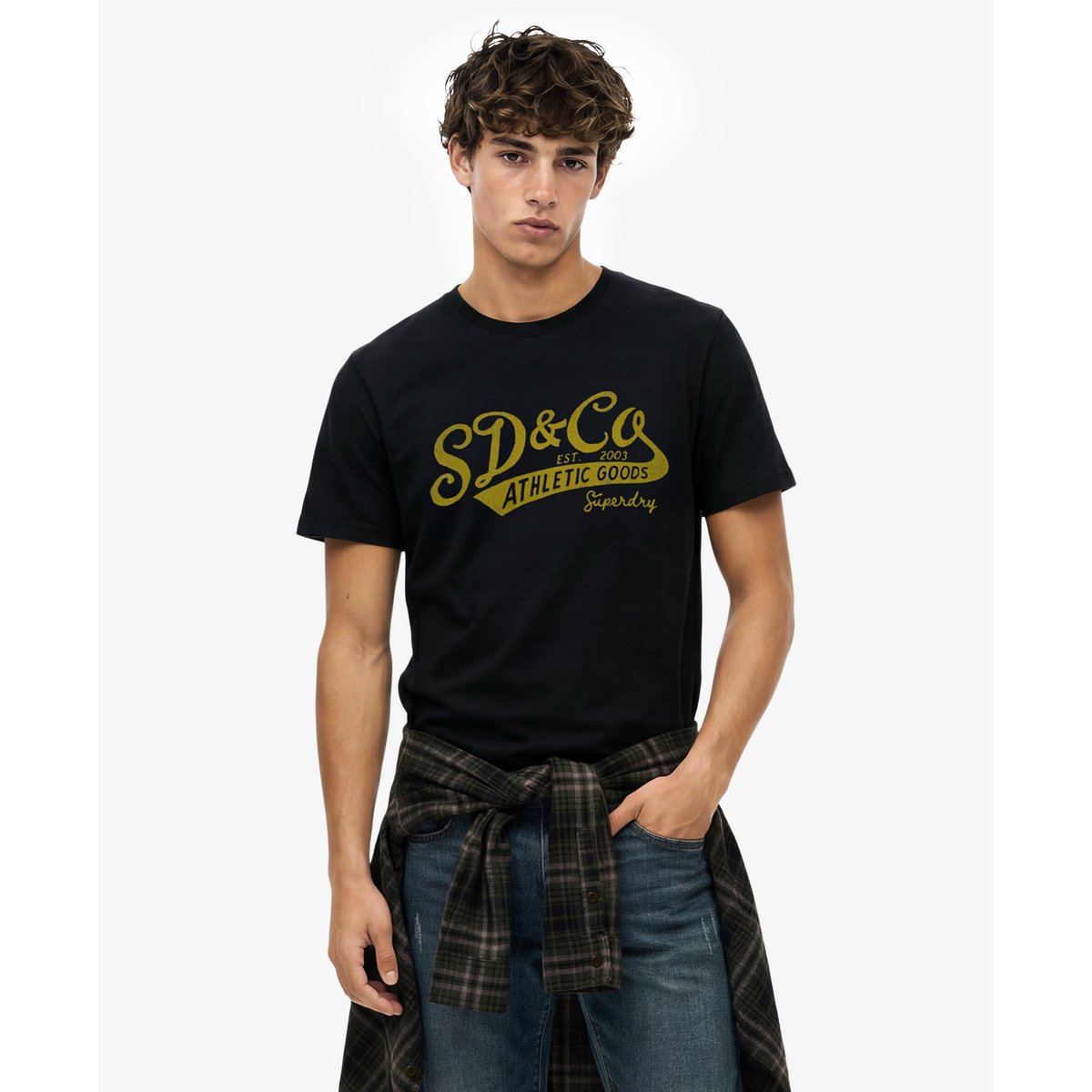 T-shirt Vintage Script noir, SUPERDRY