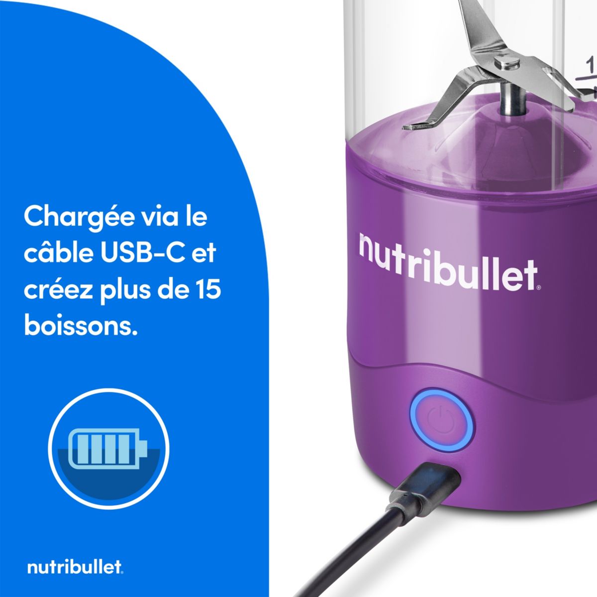 Blender Portable NBP003PU violet couleur unique, NUTRIBULLET