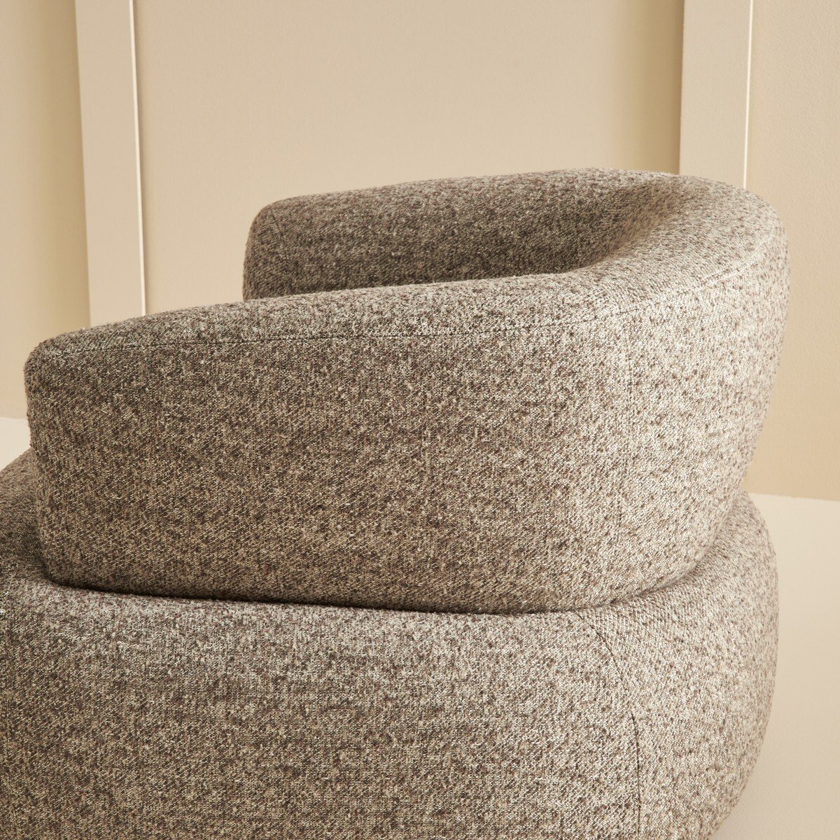 Fauteuil pivotant en tissu brun marron, CALICOSY