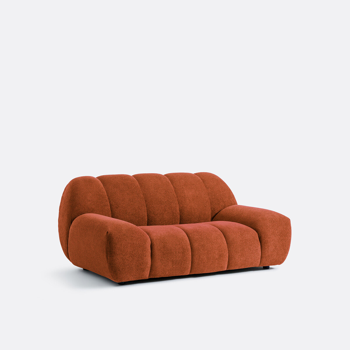 Canapé 2 places, tissu relief, Nuria terracotta, LA REDOUTE INTERIEURS