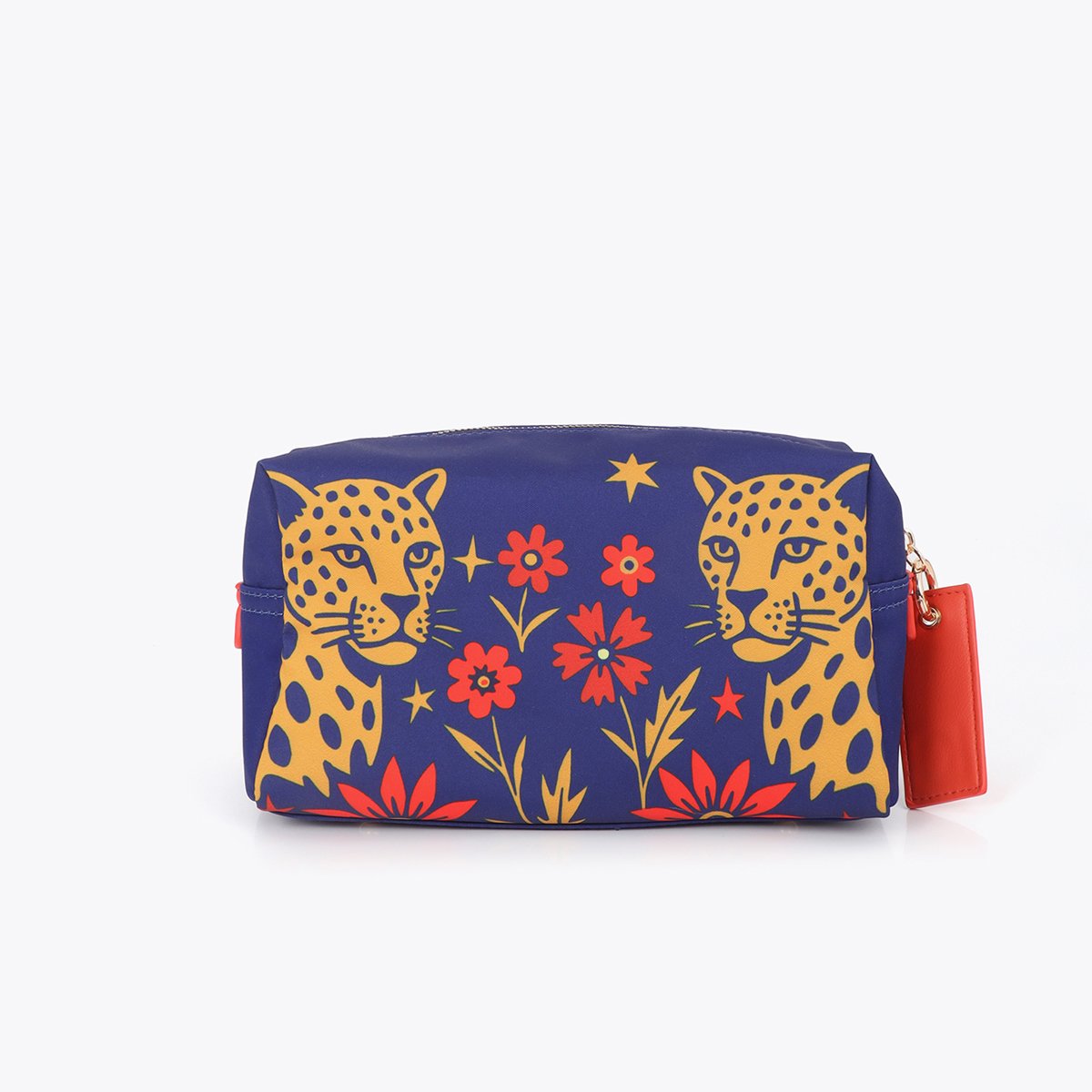 Trousse de toilette imprimé léopard bleu roi, LOLA CASADEMUNT