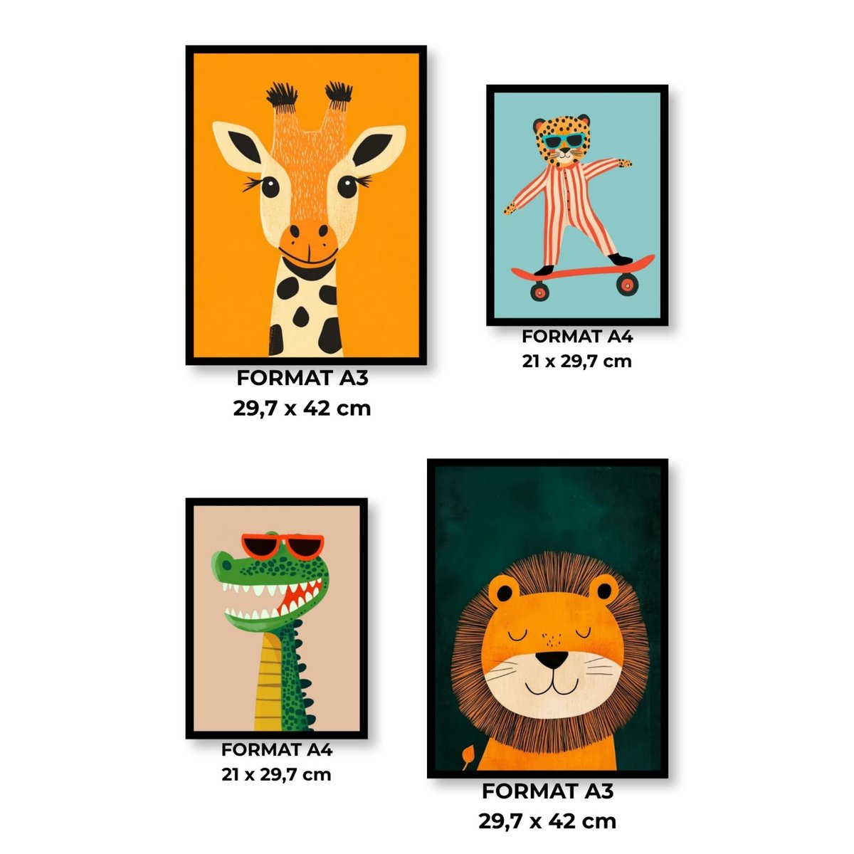 Pack d'affiches encadrées – Enfant blanc, L'AFFICHERIE