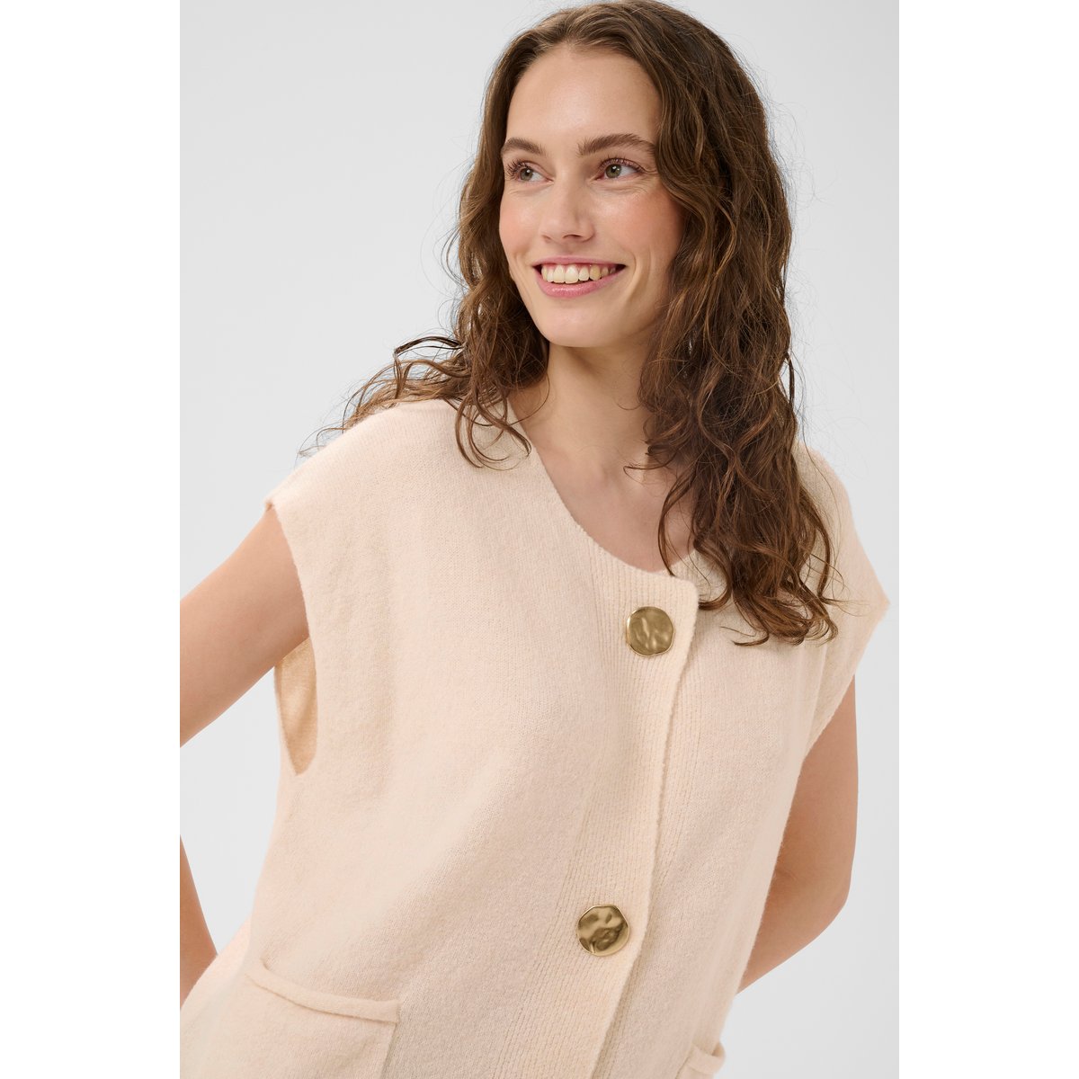 Pullover tricoté beige whitecap melange, CULTURE