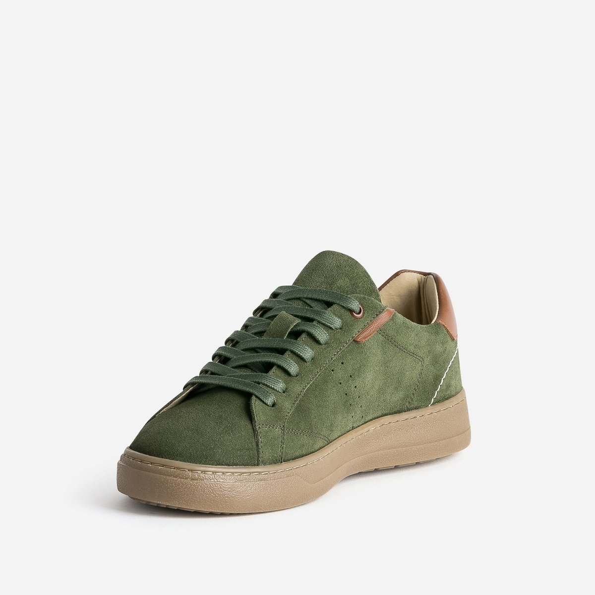 Basket en cuir DIMITRI kaki, ERAM