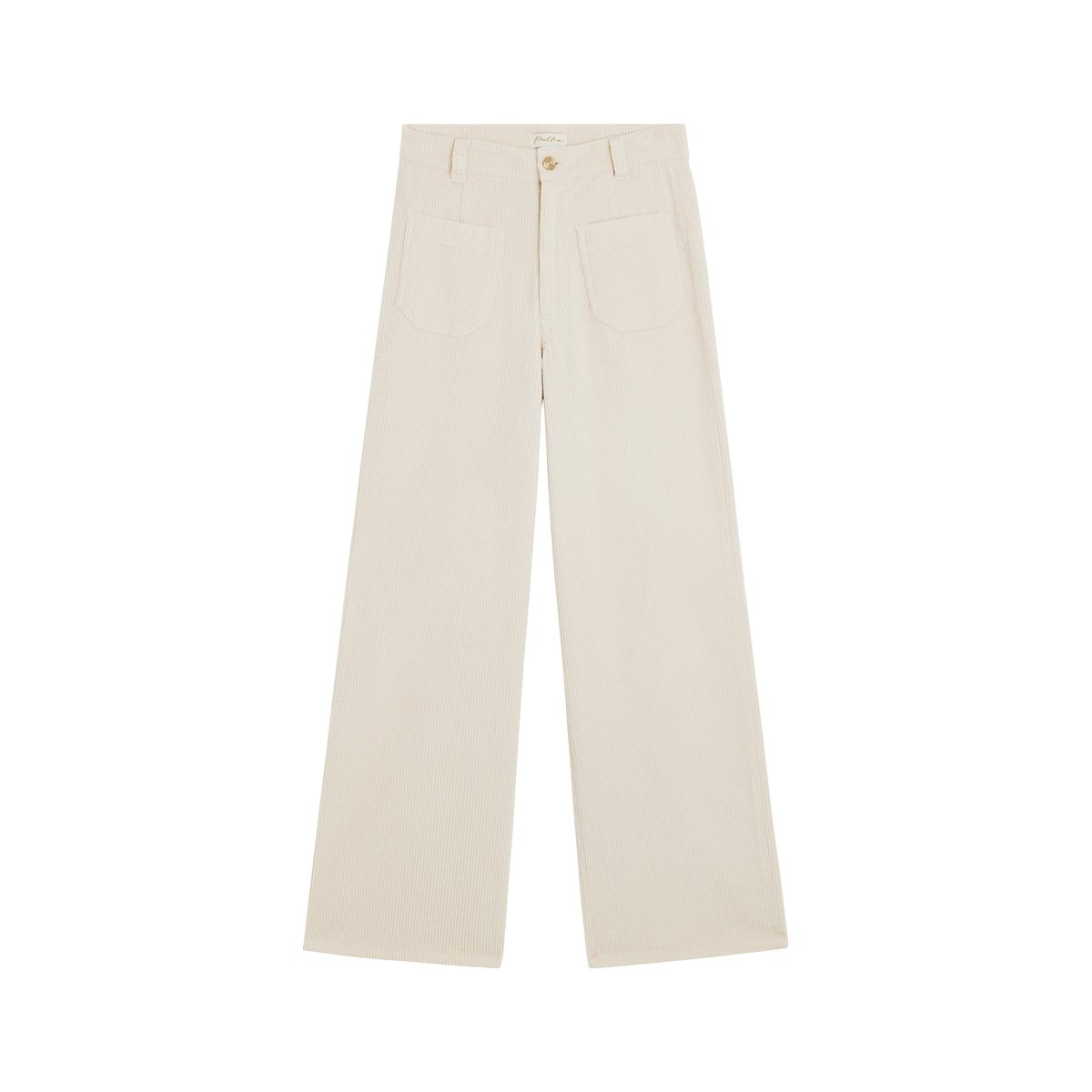 PANTALON JANE VELOURS CORDSOFT blanc casse, PULLIN